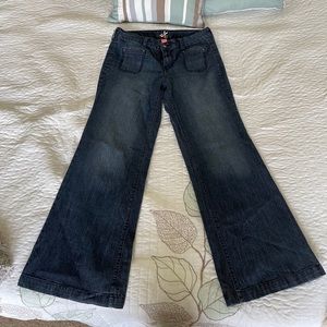 🌸DRESSBARN Wide Leg Hip Hugger Boho Jeans 🌸